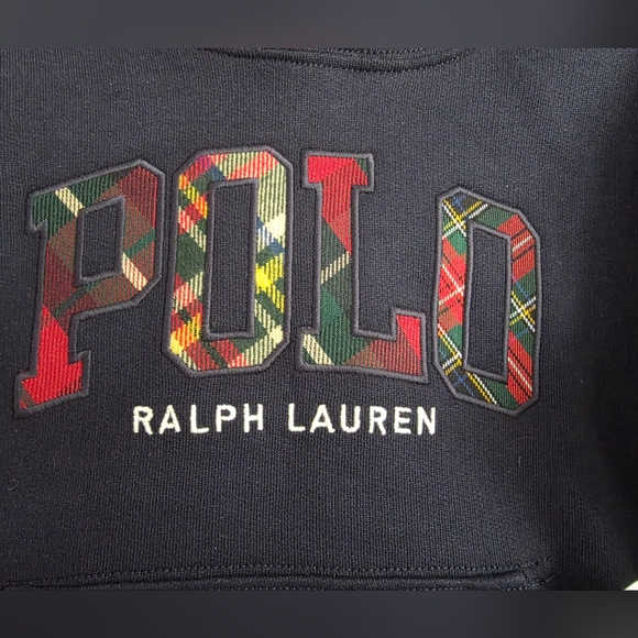 Polo Ralph Lauren - Plaid-Logo Fleece Hoodie - Navy - 4T - Picture 2 of 6